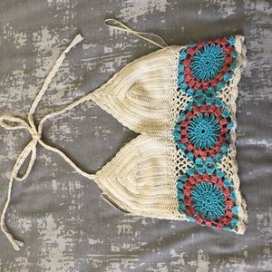 White  Crochet Bralette Top